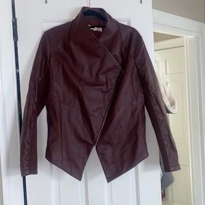 Maroon BB Dakota leather coat